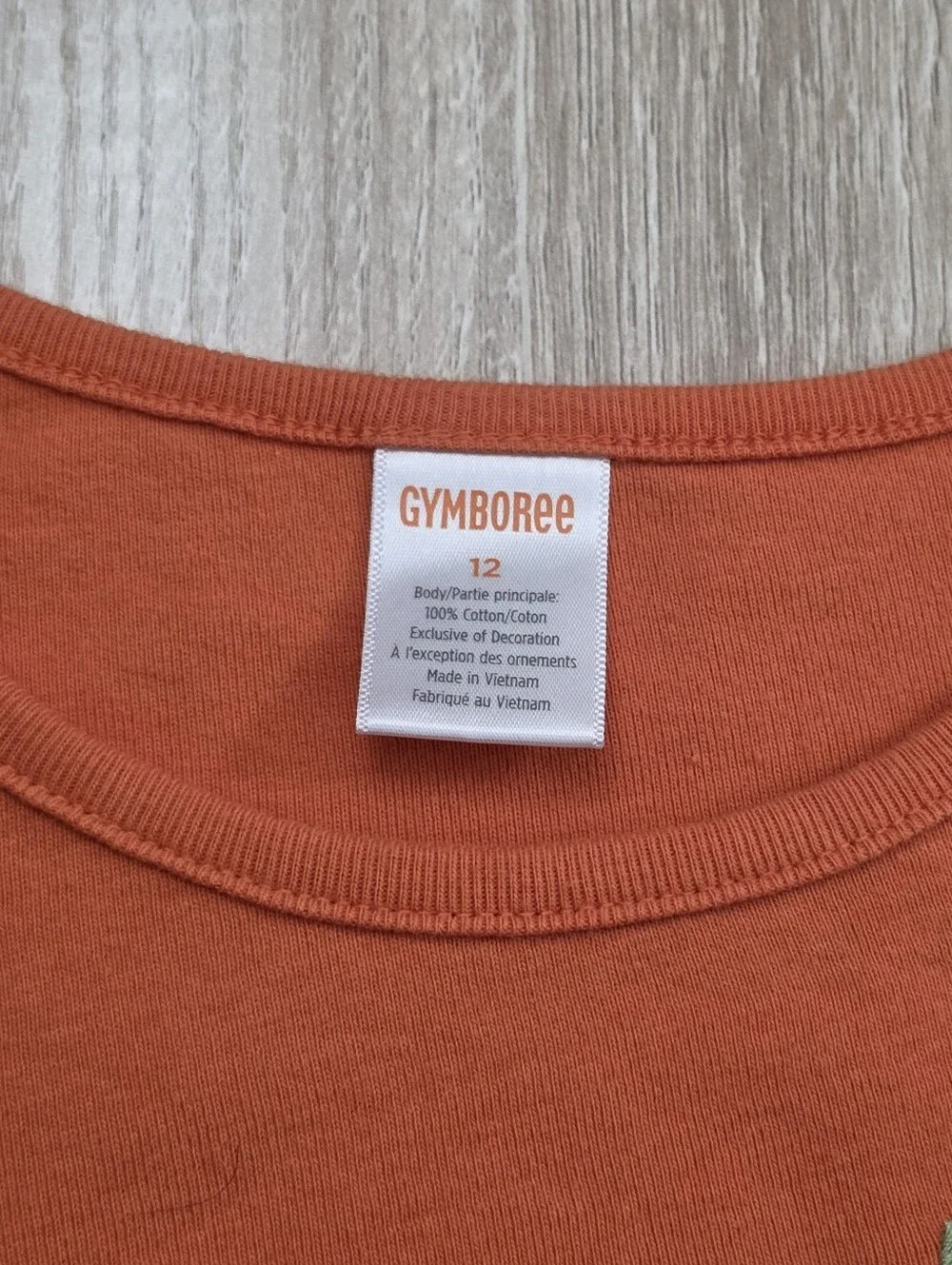 Gymboree Girls Orange Long-Sleeve Pumpkin Mouse Applique Tee Size 12